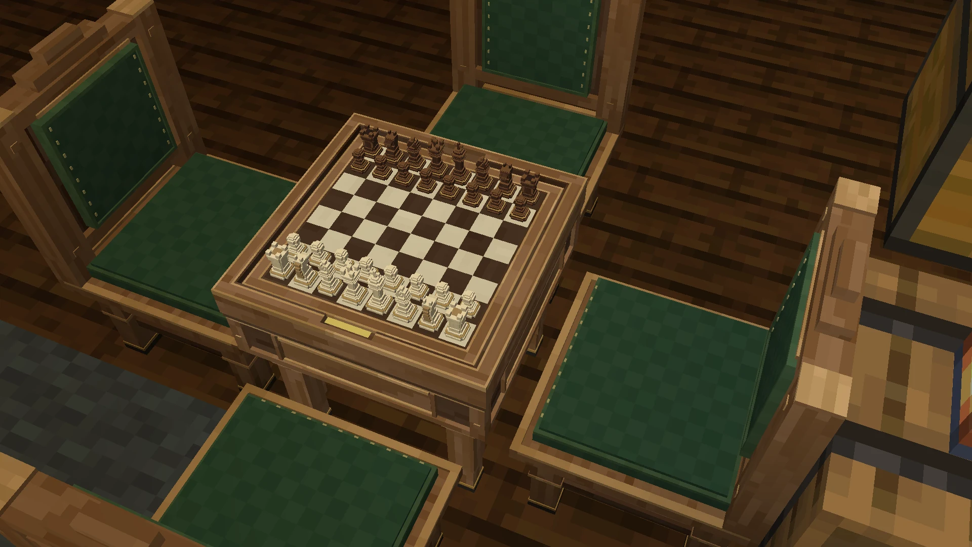 A Chess table and its linked chairs