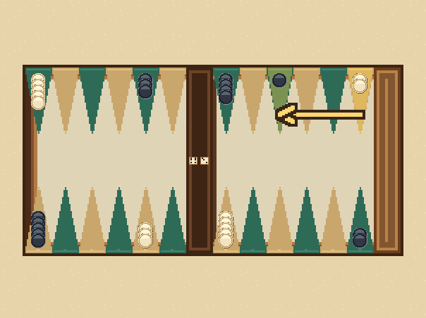 Land on this lone checker: Move three points onto the enemy checker.