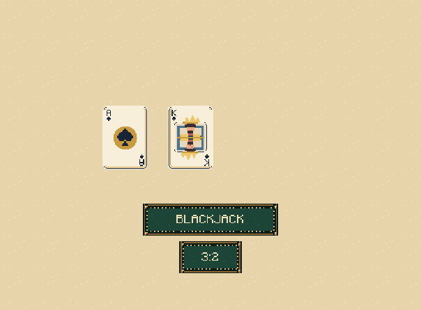 Natural blackjack: Ace plus a ten-value card as your first two unsplit cards pays 3:2. A matching dealer blackjack is a push.