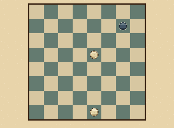 Taken: Land beyond the enemy piece. That piece leaves the board.