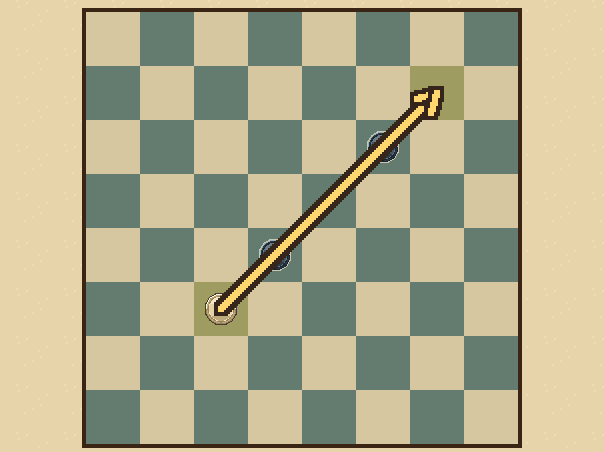 Chain jump: If another jump is ready, keep going with the same piece.