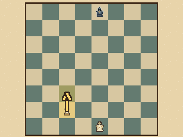 One step: A pawn normally moves one space forward.