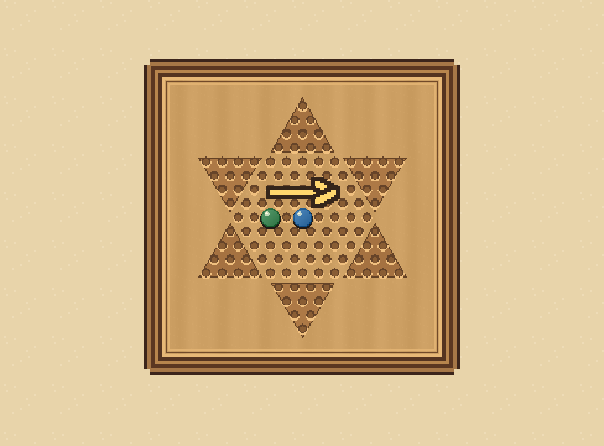 Jump over a neighbour: Hop over one occupied hole into the empty hole just beyond. The jumped marble stays on the board.