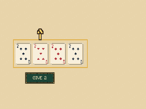 Choose two: Each player gives two cards to the dealer's crib.