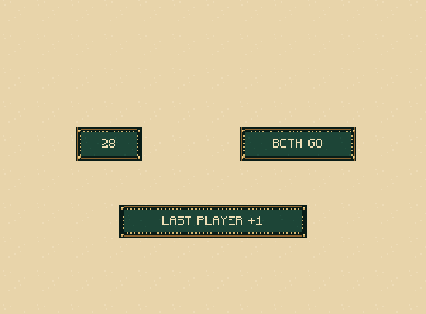 Last card: When neither can fit a card below 31, the last player scores one. Reset and continue.
