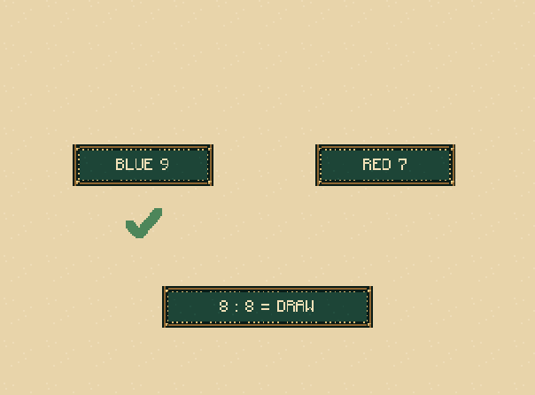 Count at the end: When all sixteen boxes are owned, the higher total wins. Eight each is a draw.