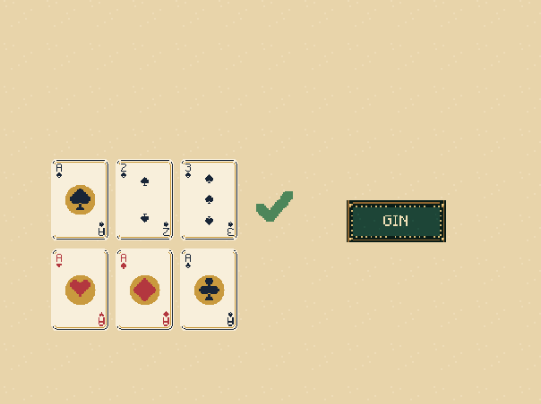 Zero loose: Gin means every card belongs to a meld.