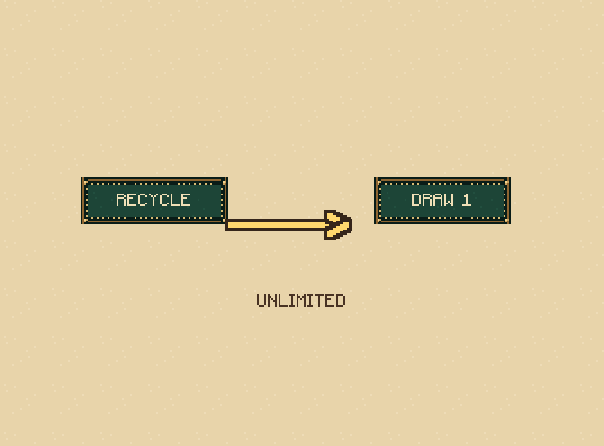 Try again: The waste becomes the new stock. Draw one card again.
