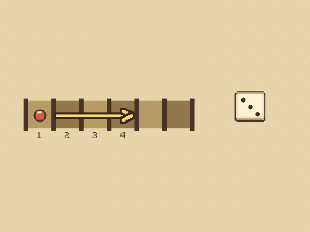 Count the roll: Move one token exactly the number shown on the die.