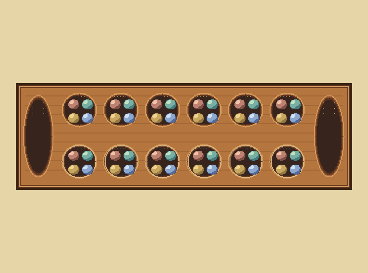 Take turns: Pick a small pocket on your side. Take ALL its stones.