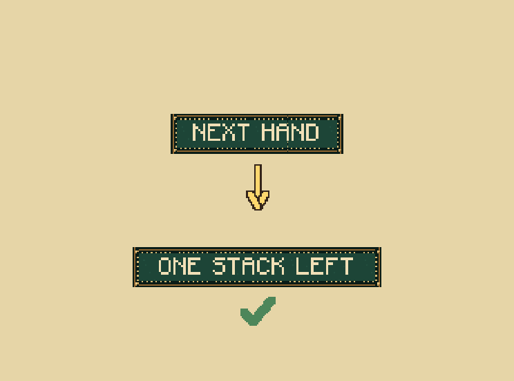 Last stack wins the match: Choose Next hand after the result. Players with no chips sit out. The last player with chips wins.