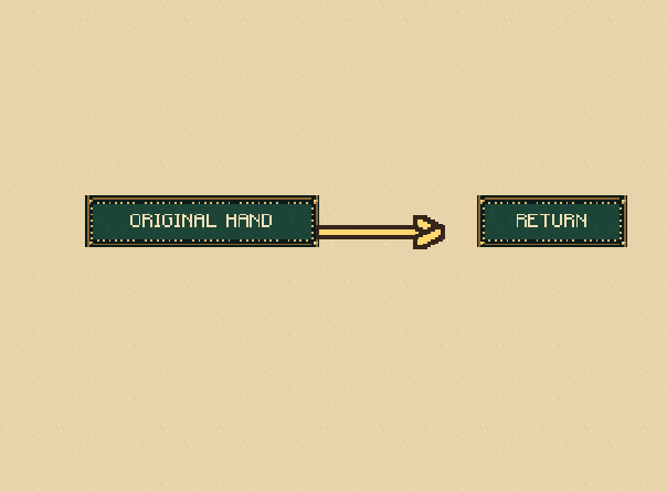 Choose returns: First place returns any two original cards. Second returns one in a four-player deal. Keep the new gifts.
