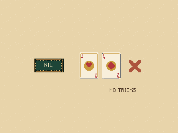 Nil bid: A nil bid promises zero tricks for that player.